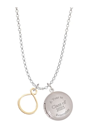 Gold-tone Infinity Loop - Class of 2025 Year to Remember Locket Charm Necklace, 19+2" Extender