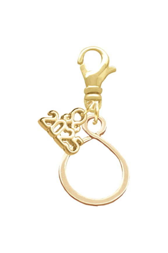 Gold-tone Infinity Loop - Gold-tone Clip on Charm with Mini Year 2025