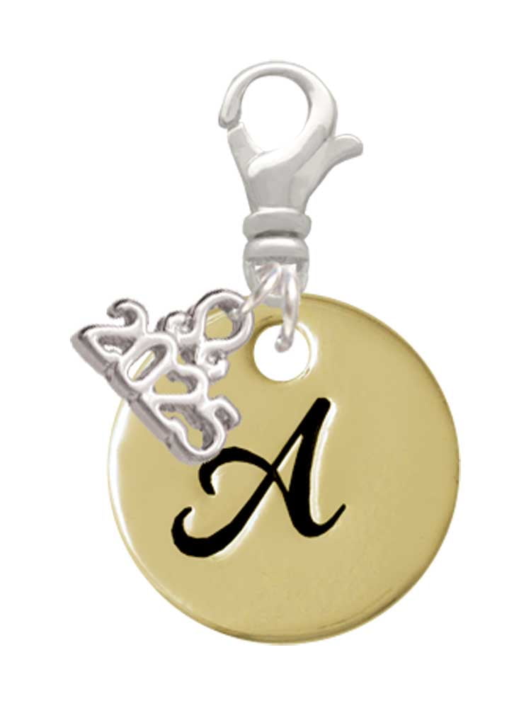 Delight Jewelry Gold-tone Large Disc Letter - A - 3/4'' - Silver-tone ...