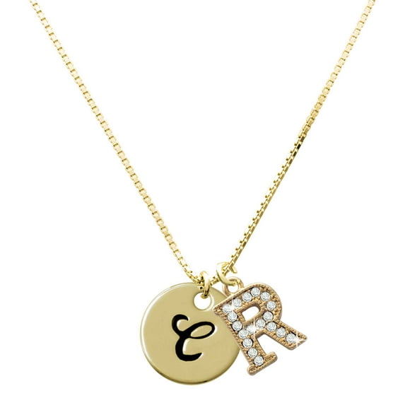 Delight Jewelry Gold-tone Large Disc Letter - C - 3/4'' - Large ...