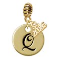 thumbnail image 1 of Delight Jewelry Gold-tone Large Disc Letter - Q - 3/4'' - Goldtone Plated Rope Charm Bead Dangle with Mini 2026, 1 of 4