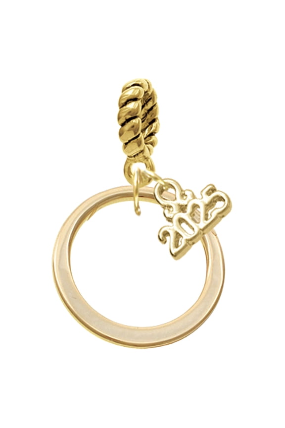 Gold-tone Large Karma Ring - Gold-tone Rope Charm Bead Dangle with Mini 2025
