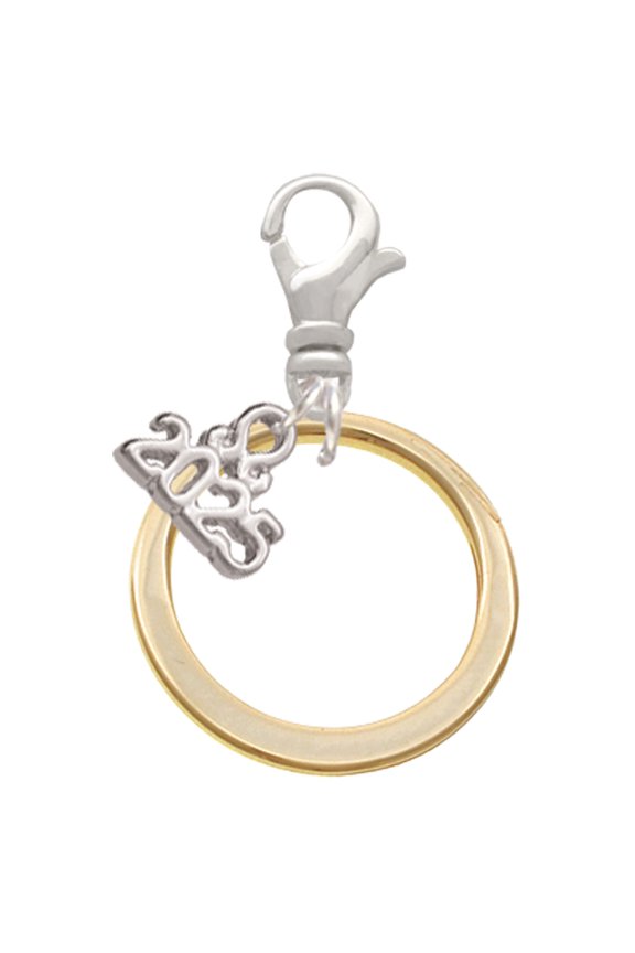 Gold-tone Large Karma Ring - Silver-tone Clip on Charm with Mini Year 2025