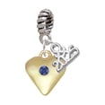 thumbnail image 1 of Delight Jewelry Gold-tone Large September - Blue Crystal Heart - Silver-tone Rope Charm Bead Dangle with Mini 2025, 1 of 4