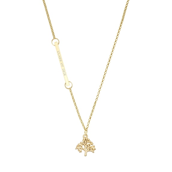Delight Jewelry Gold-tone Medium Tree of Life - Gold-tone Class of 2026 Delicate Bar Necklace, 18.75"