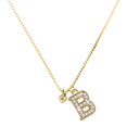 thumbnail image 1 of Delight Jewelry Gold-tone Mini Light Purple Crystal Heart - Large Goldtone Crystal Initial - B - Charm Necklace, 17.5"+2", 1 of 4