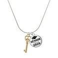 thumbnail image 1 of Delight Jewelry Gold-tone Open Peace Heart Key - Silvertone Senior Class of 2026 Dome Necklace, 18", 1 of 5
