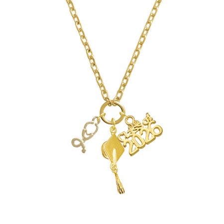 Delight Jewelry Gold-tone Stethoscope - Gold-tone Class of 2026 Graduation Zoey Charm Necklace, 28"