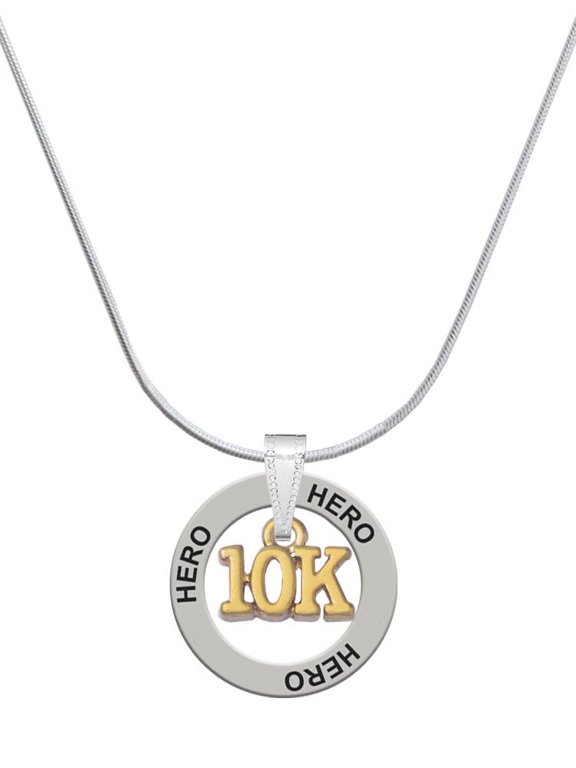 Goldtone 10K Hero Ring Charm Necklace, 18"