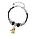 thumbnail image 1 of Delight Jewelry Goldtone 3-D Elephant Aunt Celtic Knot Leather Bead Bracelet, 7"+2" Extender, 1 of 4