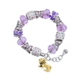 thumbnail image 1 of Delight Jewelry Goldtone 3-D Lion Purple Butterfly Bead Charm Bracelet, 7"+1" Extender, 1 of 5