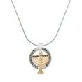 thumbnail image 1 of Delight Jewelry Goldtone 3-D Menorah - Silvertone Grandmother Ring Charm Necklace, 18", 1 of 4