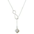 thumbnail image 1 of Delight Jewelry Goldtone 3-D Present with Crystal Silver tone Elegant Infinity Lariat Necklace, 1 of 4