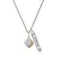 thumbnail image 1 of Delight Jewelry Goldtone 3-D Present with Crystal Silvertone Family Bar Charm Necklace, 23", 1 of 1