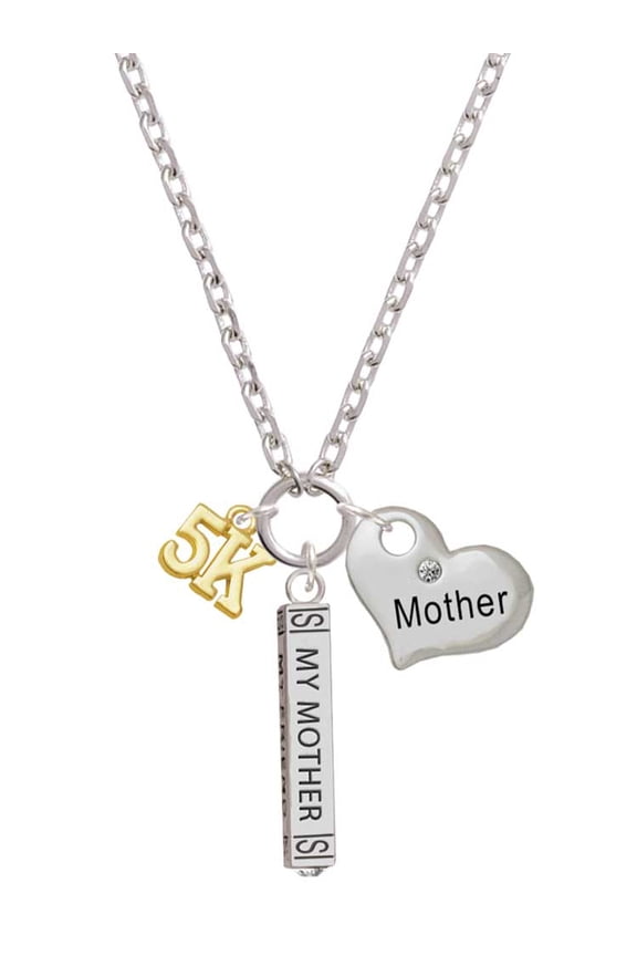 Goldtone 5K Always My Mother Bar Zoe Necklace