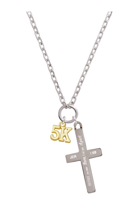 Goldtone 5K I Set You Apart Engraved Cross Zoey Necklace, 28"