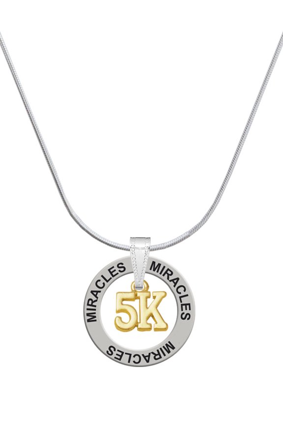 Goldtone 5K Miracles Ring Charm Necklace, 18"