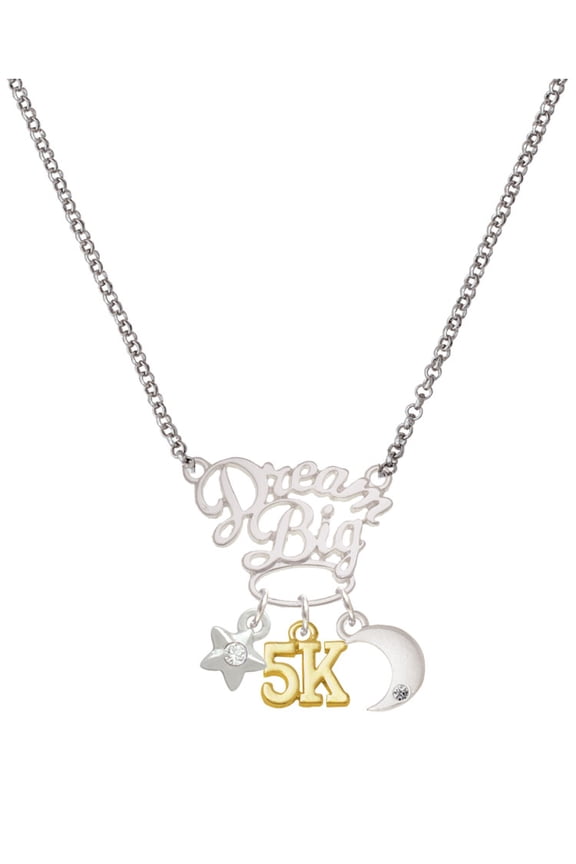 Goldtone 5K Silvertone Dream Big Pendant Necklace, 25"