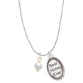 thumbnail image 1 of Delight Jewelry Goldtone 6mm Glass Imitation Pearl Bead Drop Best Mom Ever Charm Necklace, 1 of 4