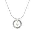 thumbnail image 1 of Delight Jewelry Goldtone 6mm Glass Imitation Pearl Bead Drop Laugh Ring Charm Necklace, 18", 1 of 4