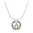 thumbnail image 1 of Delight Jewelry Goldtone AB Crystal Lucky Star Gymnastics Mom Ring Charm Necklace, 18", 1 of 4