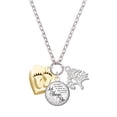 thumbnail image 1 of Delight Jewelry Goldtone Baby Feet Heart Locket Let Things Go Fall Zoey Charm Necklace, 28", 1 of 4