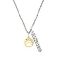 thumbnail image 1 of Delight Jewelry Goldtone Bear Paw Silhouette Silvertone Forever Bar Charm Necklace, 23", 1 of 4