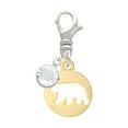thumbnail image 1 of Delight Jewelry Goldtone Bear Silhouette - Silvertone Clip on Charm with Clear Crystal Drop, 1 of 4