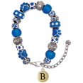 thumbnail image 1 of Delight Jewelry Goldtone Capital Letter - B - Pebble Disc - Blue Paw Print Bead Bracelet, 7"+2", 1 of 4