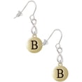 thumbnail image 1 of Delight Jewelry Goldtone Capital Letter - B - Pebble Disc - Silver tone Infinity French Earrings, 1 of 4
