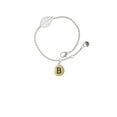 thumbnail image 1 of Delight Jewelry Goldtone Capital Letter - B - Pebble Disc - - Silvertone Leaf Delicate Bracelet, 6.25+1.75", 1 of 4