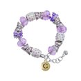 thumbnail image 1 of Delight Jewelry Goldtone Capital Letter - C - Pebble Disc - Purple Butterfly Bead Charm Bracelet, 7"+1" Extender, 1 of 5