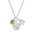 thumbnail image 1 of Delight Jewelry Goldtone Capital Letter - F - Pebble Disc - Let Things Go Fall Zoey Charm Necklace, 28", 1 of 4