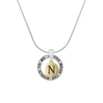 thumbnail image 1 of Delight Jewelry Goldtone Capital Letter - N - Pebble Disc - Silver-tone You Mean the World to Me Ring Necklace, 18", 1 of 4