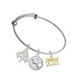 thumbnail image 1 of Delight Jewelry Goldtone Class of 2021 Silvertone Let Things Go Tree Charm Bangle Bracelet, 1 of 4