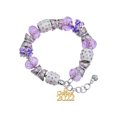 thumbnail image 1 of Delight Jewelry Goldtone Class of 2022 Purple Butterfly Bead Charm Bracelet, 7"+1" Extender, 1 of 5
