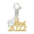 thumbnail image 1 of Delight Jewelry Goldtone Class of 2022 - Silvertone Clip on Charm with Clear Crystal Drop, 1 of 5