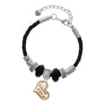 thumbnail image 1 of Delight Jewelry Goldtone Class of 2024 Heart Niece Celtic Knot Leather Bead Bracelet, 7"+2" Extender, 1 of 4
