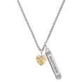 thumbnail image 1 of Delight Jewelry Goldtone Crystal Heart Silvertone Mother Daughter Bar Charm Necklace, 23", 1 of 4