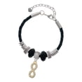 thumbnail image 1 of Delight Jewelry Goldtone Crystal Infinity Sign Niece Celtic Knot Leather Bead Bracelet, 7"+2" Extender, 1 of 4