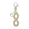 thumbnail image 1 of Delight Jewelry Goldtone Crystal Infinity Sign - Silvertone Clip on Charm with Clear Crystal Drop, 1 of 4