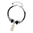thumbnail image 1 of Delight Jewelry Goldtone Crystal Infinity Sign Sister Celtic Knot Leather Bead Bracelet, 7"+2" Extender, 1 of 4