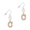 thumbnail image 1 of Delight Jewelry Goldtone Crystal Initial - C - Silvertone Leaf French Earrings, 1 of 5