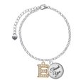 thumbnail image 1 of Delight Jewelry Goldtone Crystal Initial - E - Domed Thank You Charm Bracelet, 6"+2", 1 of 5