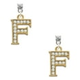 thumbnail image 1 of Delight Jewelry Goldtone Crystal Initial - F - Clear Crystal Post Earrings, 1 of 4