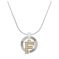 thumbnail image 1 of Delight Jewelry Goldtone Crystal Initial - F - Live Ring Charm Necklace, 18", 1 of 4