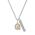 thumbnail image 1 of Delight Jewelry Goldtone Crystal Initial - G - Silvertone Always My Mother Bar Charm Necklace, 23", 1 of 4