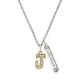 thumbnail image 1 of Delight Jewelry Goldtone Crystal Initial - J - Silvertone Courage Strength Wisdom Honesty Bar Charm Necklace, 23", 1 of 4