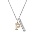 thumbnail image 1 of Delight Jewelry Goldtone Crystal Initial - P - Silvertone Always My Mother Bar Charm Necklace, 23", 1 of 4