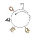 thumbnail image 1 of Delight Jewelry Goldtone Crystal Initial - Q - Multi-Colored Crystal Love Charm Bracelet, 1 of 5